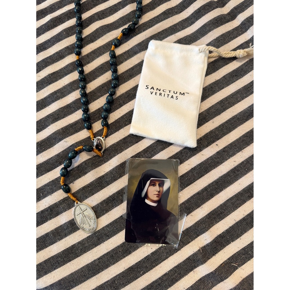 Sanctum Veritas Divine Mercy Chaplet Wood Beads St Faustina Jezu Ufam Tobie - Picture 5 of 5